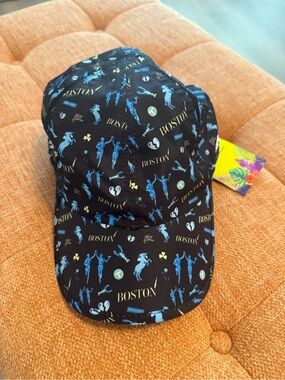 Boston Patterned Black Baseball Cap